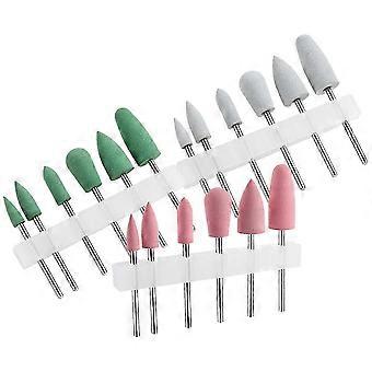 18 punte per trapano per unghie in silicone, punte per trapano per manicure, punte per trapano per la pulizia delle cuticole, compatibili con la levigatura
