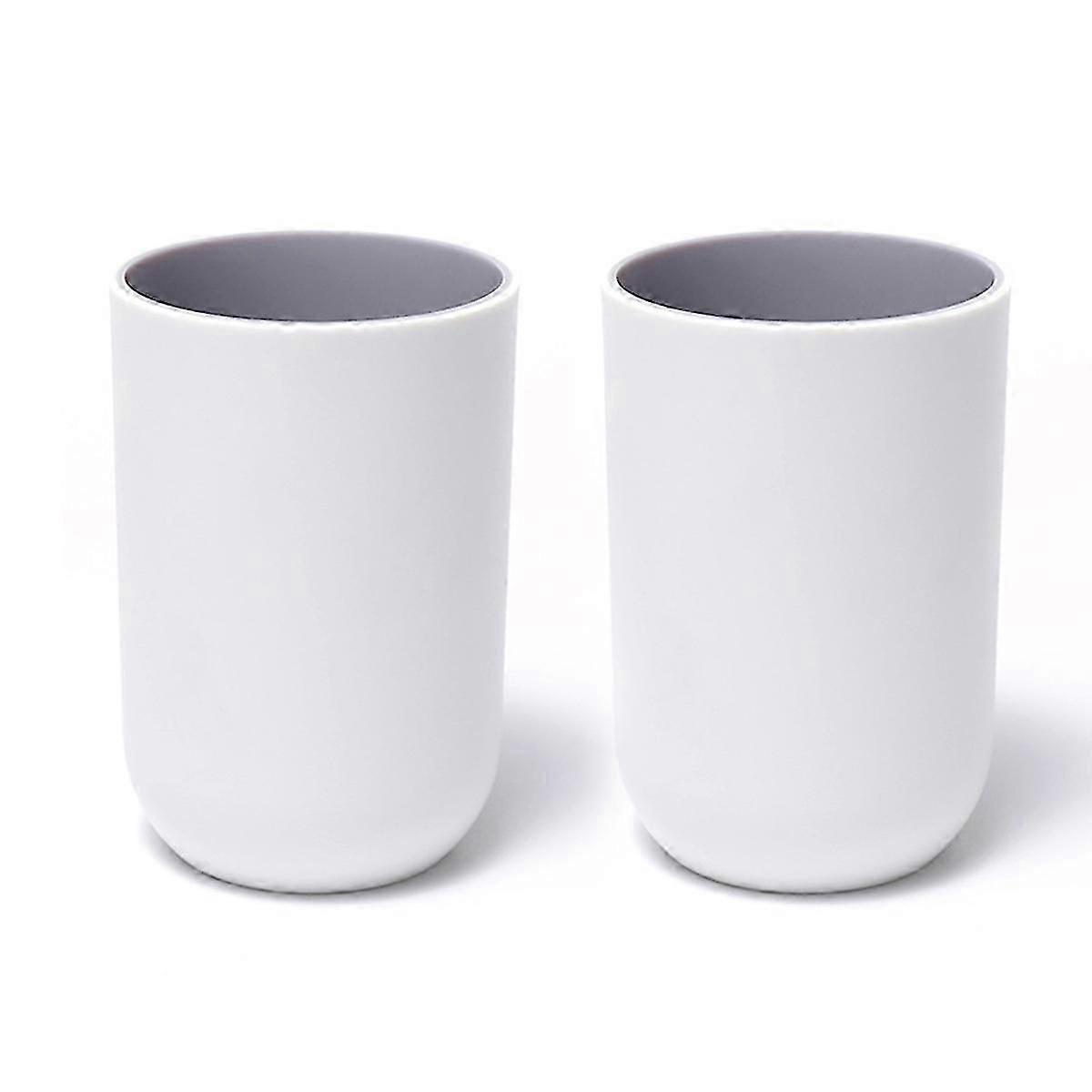 Plastic Toothbrush Cup Tumbler 280ml, Dishwasher Safe, Stackable, 2 Pack, 10*7.2cm