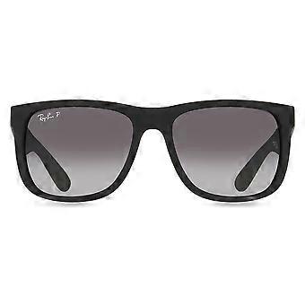Ray-Ban RB4165 Justin Polarized 622/T3 Full Rim Black Rubber Men Wayfarer Sunglasses UV3 Polarized Original