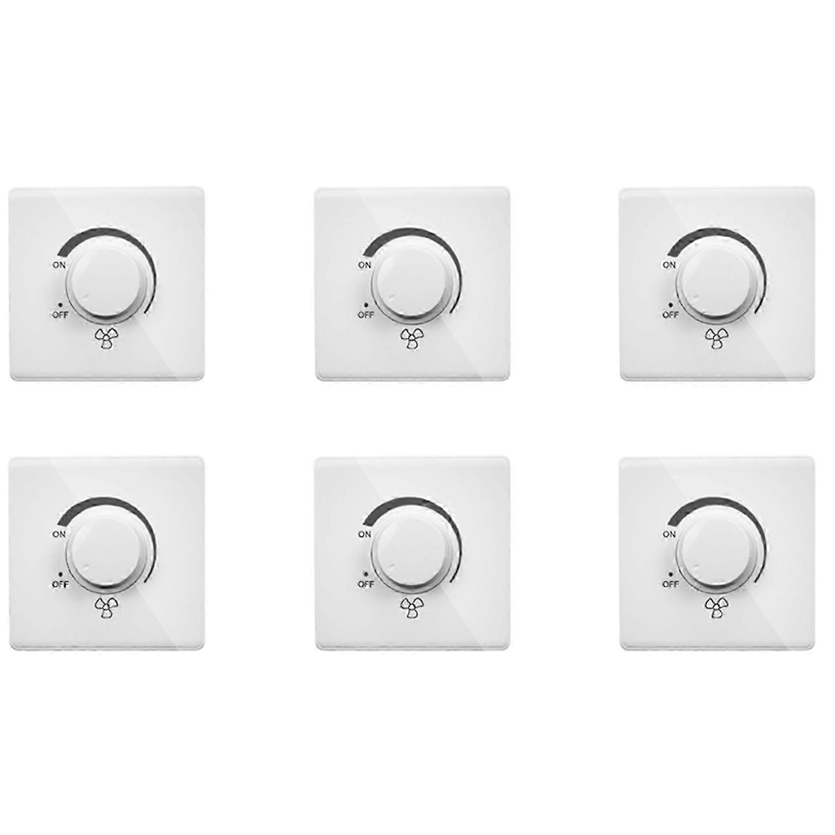 6X 86 Type Ceiling Fan Adjustment Stepless Speed Controller Wall Switch 220V 10A