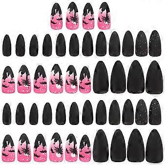 Unhas postiças artificiais para o Halloween, para mulheres e meninas, pacote com 48 unidades.
