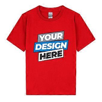 Personalised Printed Boys Girls Kids Custom T-shirt Logo Text Printing Tee Red
