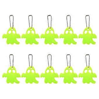 10 Pcs Hanging Ghost Reflector Keychain Kids Night Riding Light Charm Toy