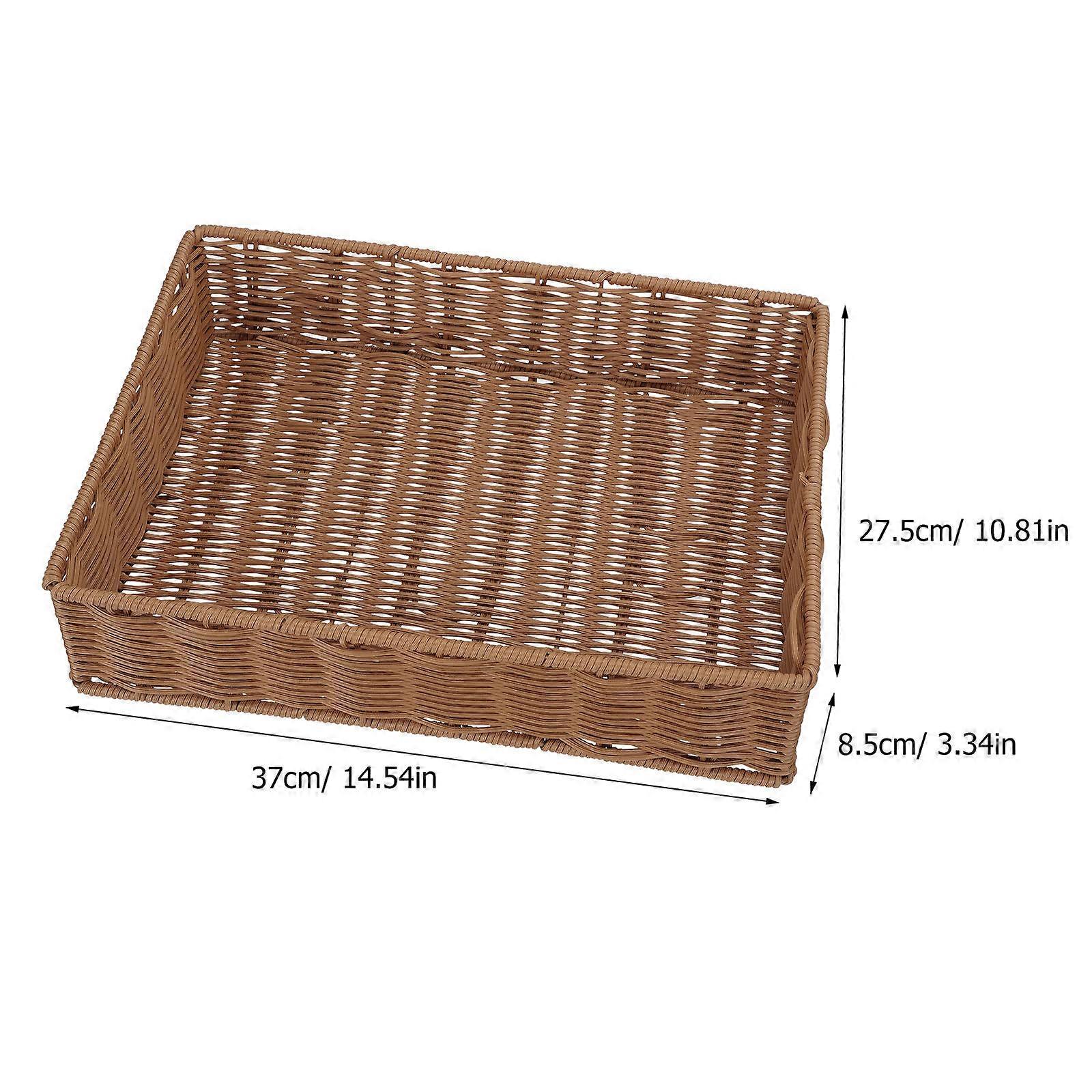 1Pc Storage Basket Practical Fruit Basket Rectangular Storage Basket (Brown)