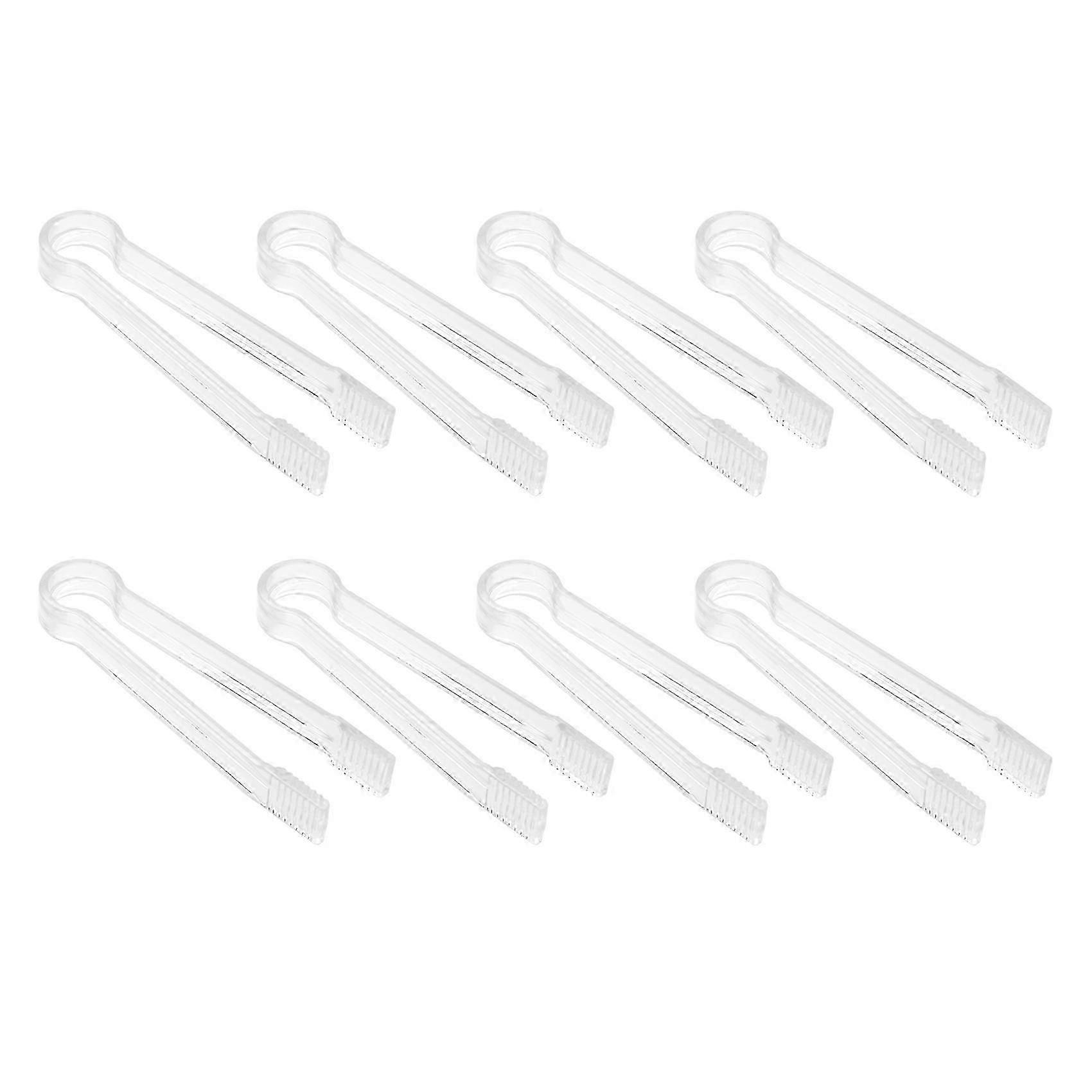 Mini Plastic Buffet Serving Tongs - 8 Pcs
