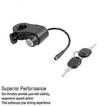5-pins gashendelschakelaar met slot en sleutels, compatibel met de Kukirin G2 Max/G2 Pro elektrische scooter, kunststof accessoire.