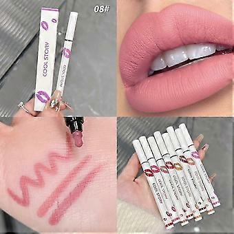 Pennarello per macchie di labbra, 2 in 1 rossetto liquido e matita per labbra, impermeabile di lunga durata 24 ore
