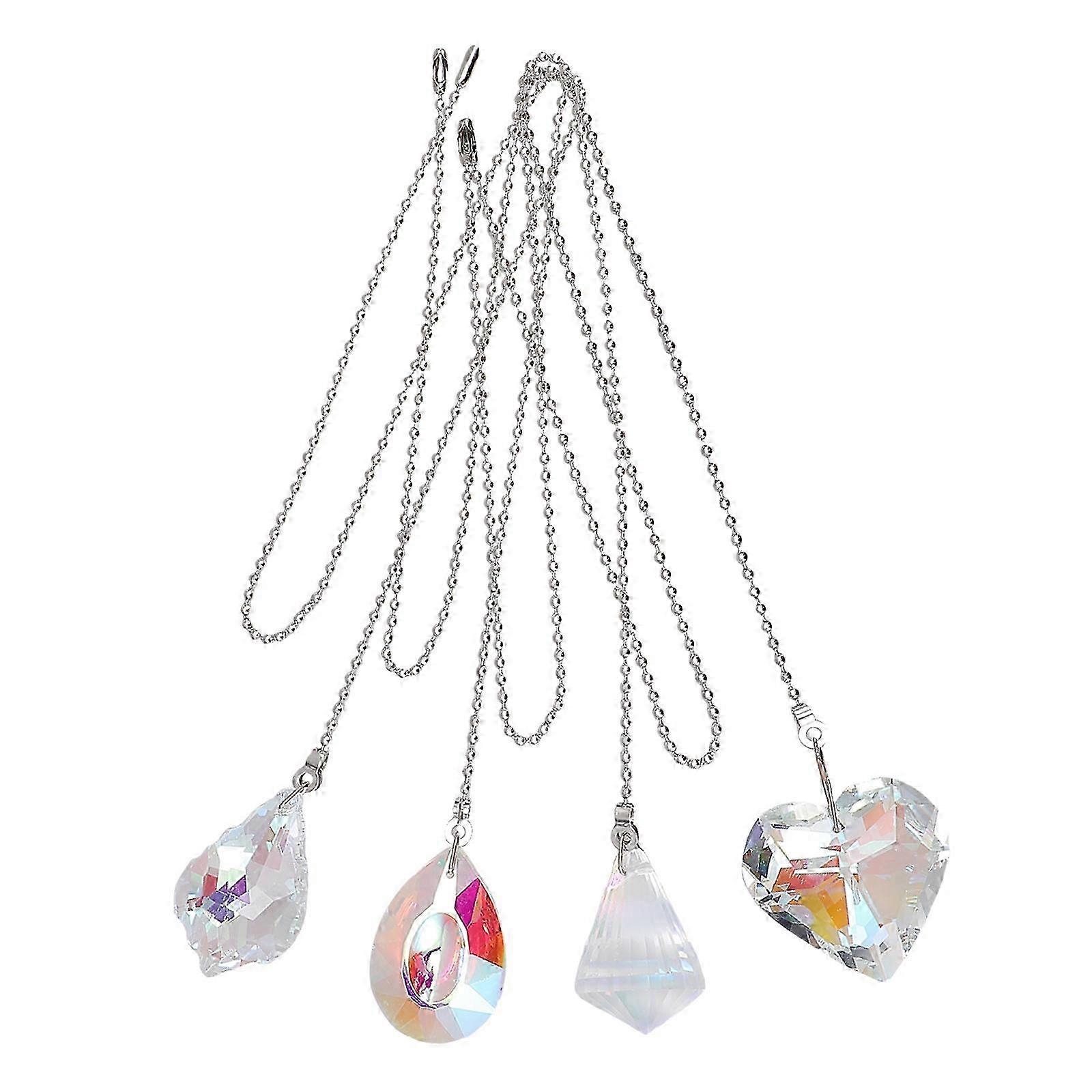 4Pcs Crystal Pull Chain Extension Decorative Ceiling Fan Pulls Chain Extension
