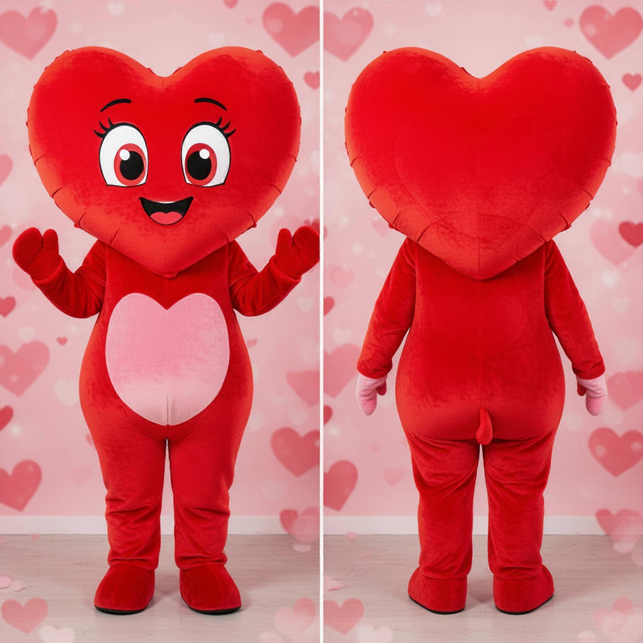MASTICOT Red Heart Shaped Balloons Mascot