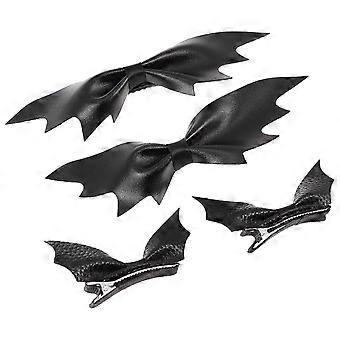 Halloween Hair Accessories Bat Wings Chic Vivid Realistic Masquerade Cosplay Party 4Pcs