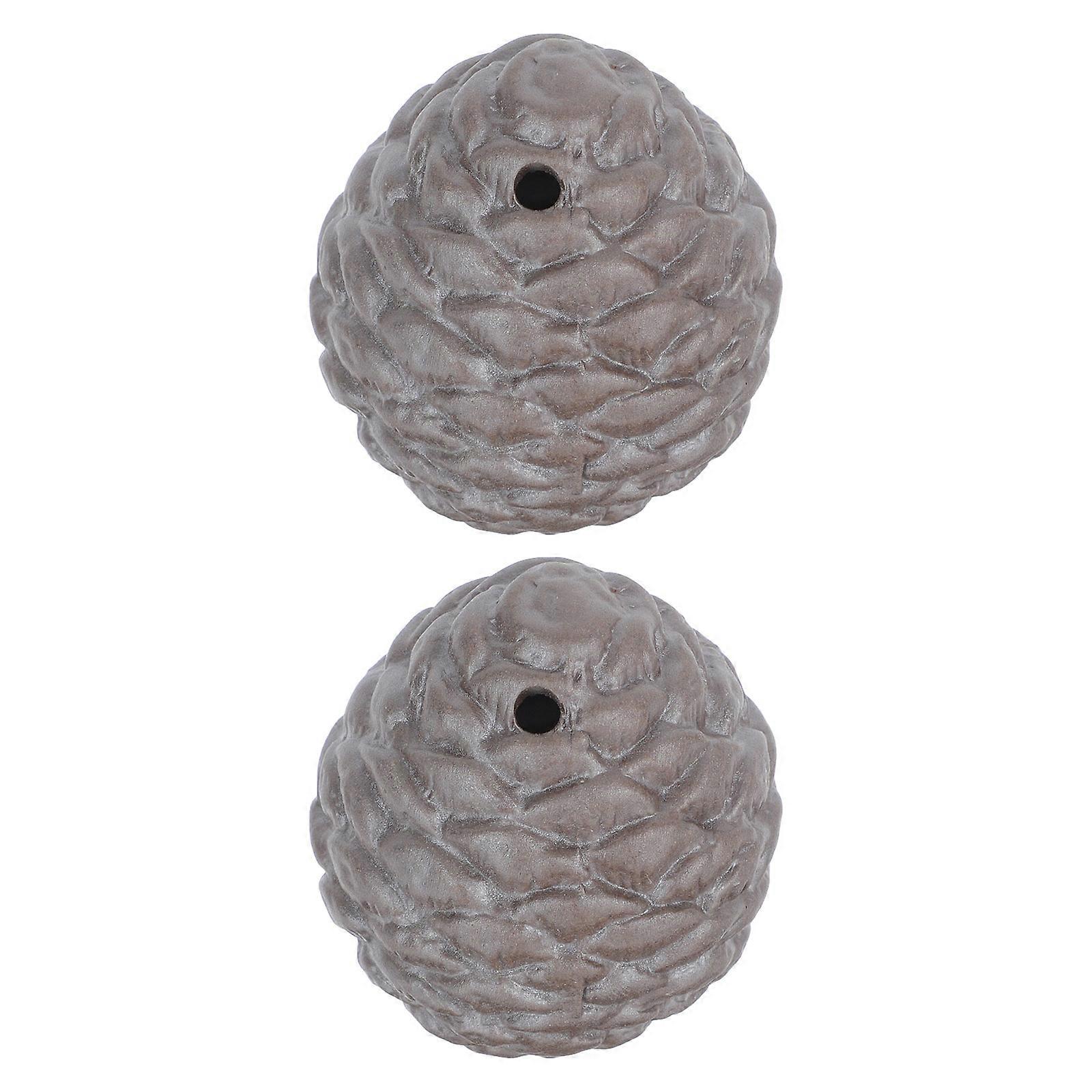 Creative Pine Cone Ornaments Ceramic Decorations for Tea Table 4Pcs