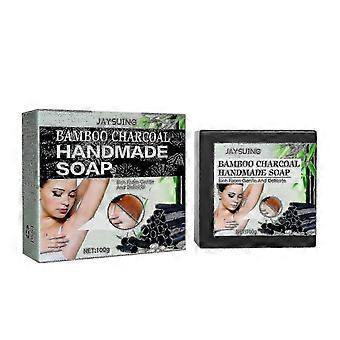 Jaysuing Bamboo Charcoal Handmade Soap Dilutes Melanin Deposition In The Underarm Joints And Body Cleansing Bamboo Charcoal Soap |