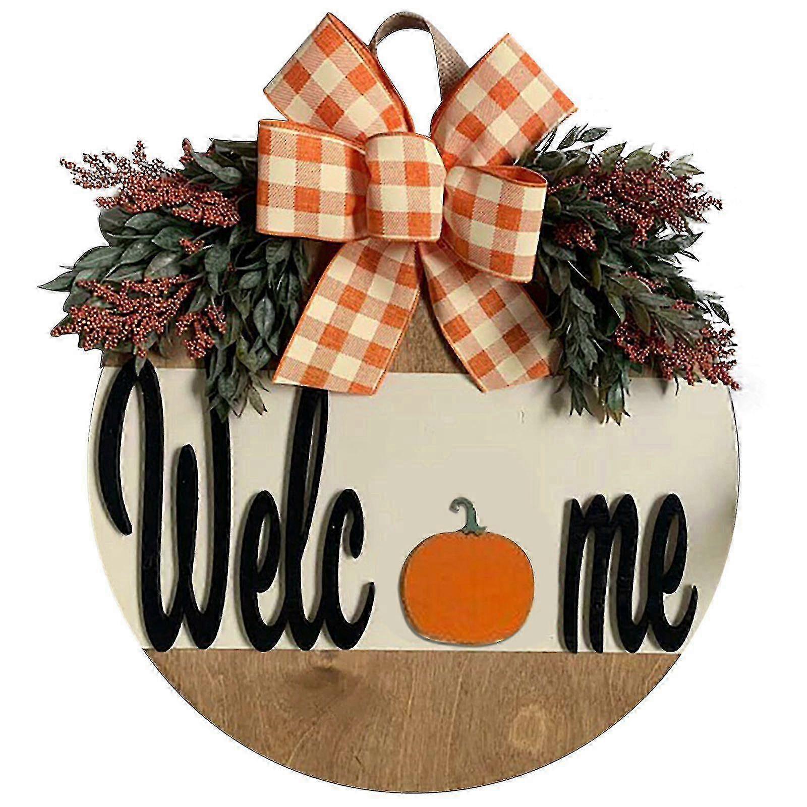 Rustic Log Fall Welcome Sign