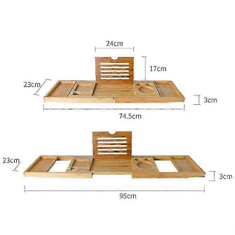 Adjustable Bamboo Bath Shelf Wide