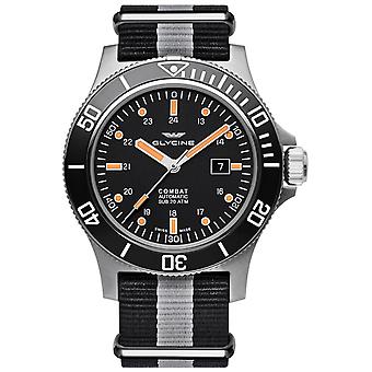 Glycine combat sub 48 Swiss Automatic Analog Man Watch with Nylon GL0097 Bracelet