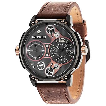 Police watches steampunk Quartz Analog Man Watch with Cowskin Bracelet PL.14693JSB-02A
