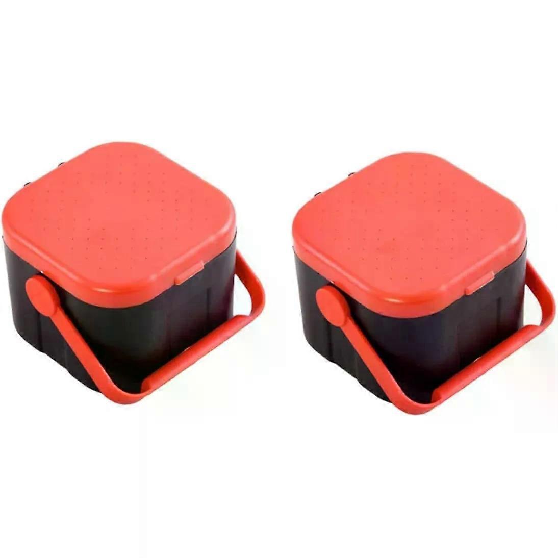2pcs Earthworm Storage Box for Live Bait Portable Plastic