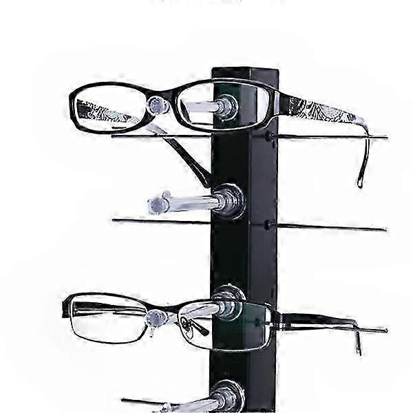 Eyewear Display Stand compatible with 6 Pairs, Sleek Black Vertical Design 1Set
