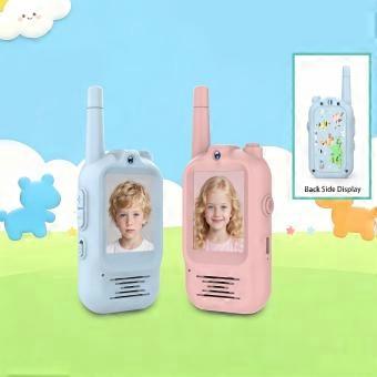 2 Pcs Kids Video Walkie Talkie, Rechargeable Two Way Radio with Real-Time Video Call, HD Dual Camera Portable Intercom Toy for Boys Girls Ages 4+