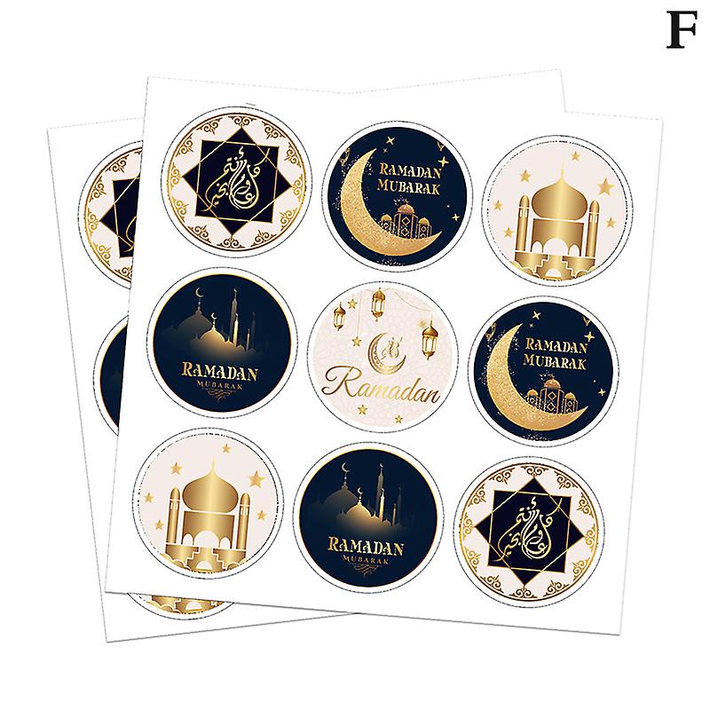 HOWAF 288 Pezzi di Adesivi Eid Mubarak Round Ramadan Mubarak Stickers Adesivi Ramadan di Carta Adesivi Ramadan Kareem per Sacchetti Regalo Busta per Eid Mubarak Decorazioni Ramadan Decorazione