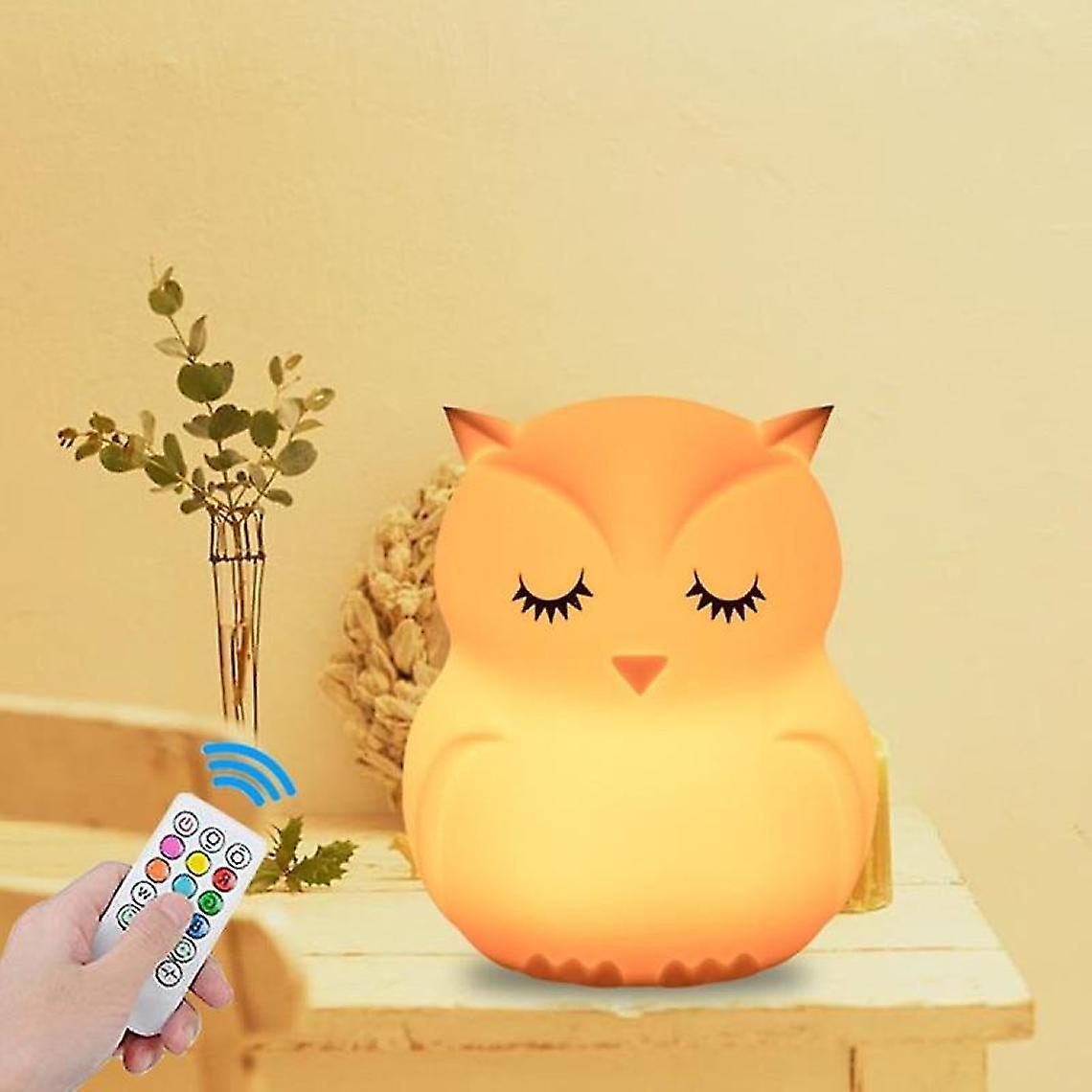 Touch Owl Sensor Remote Control 9 Colors Led Night Light