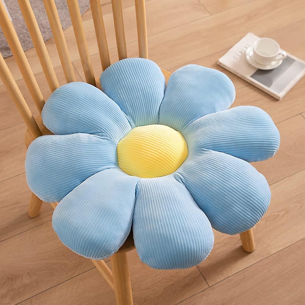 Blomkudde, Blomformad Kasta Kudde Rumpa Sittkudde Blomma Golvkudde, Söt dekorativ Plyschkudde För Stol Bed Soffa (grön, 14.9"