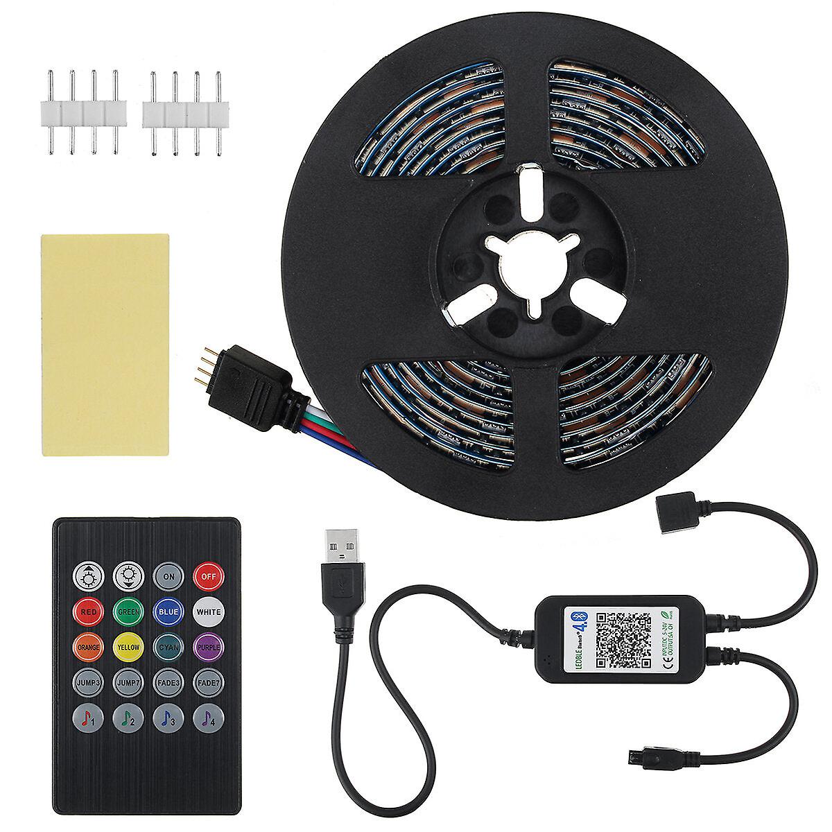 2M 60 Led Bluetooth String Light, 5v Usb, Dimmable Rgb Strip Lamps With Ir Remote, Christmas Decorations Clearance