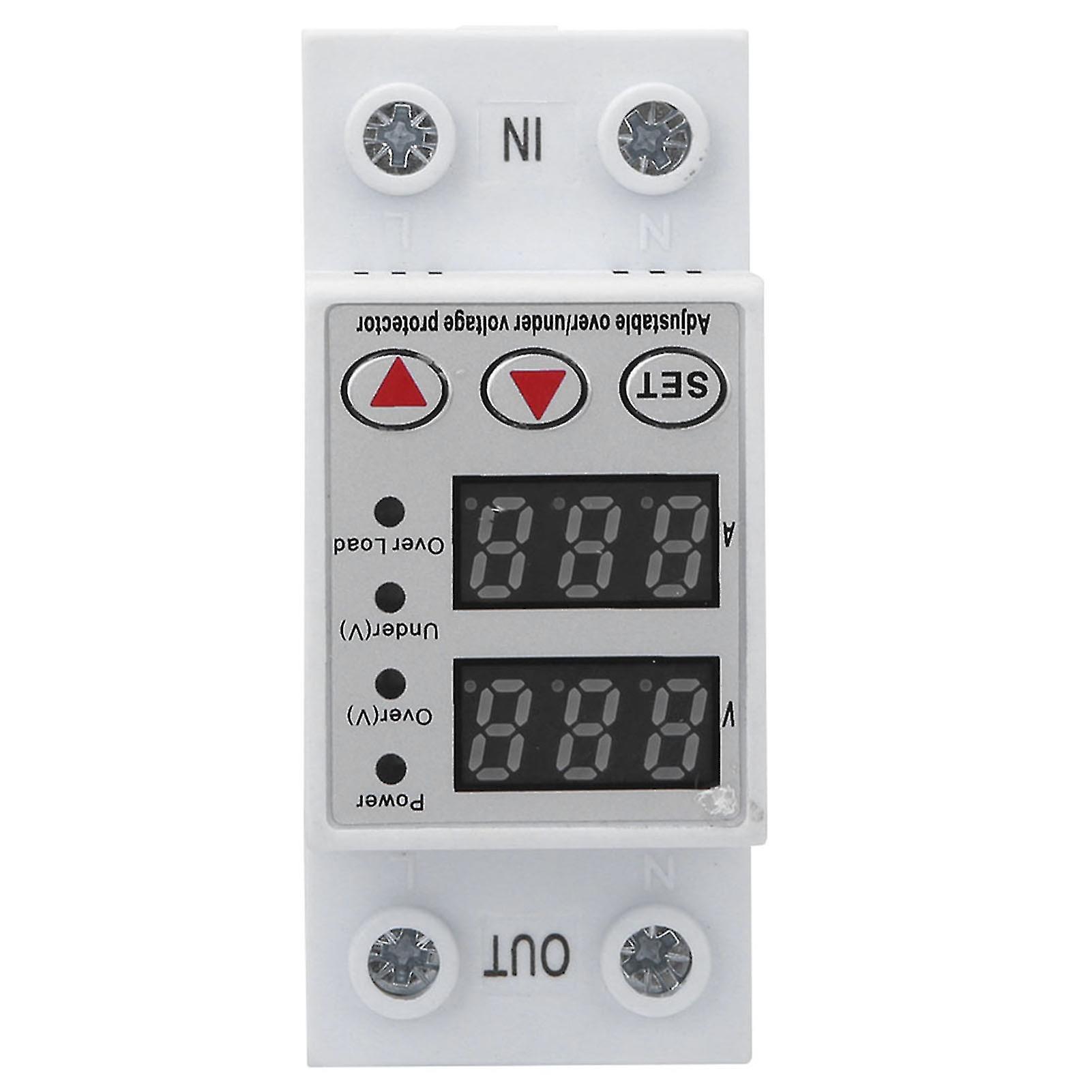 40A Intelligent Digital Overvoltage Overcurrent Protector 230V, BEMS5-40A Single Phase Circuit Protection Device for Electrical Safety