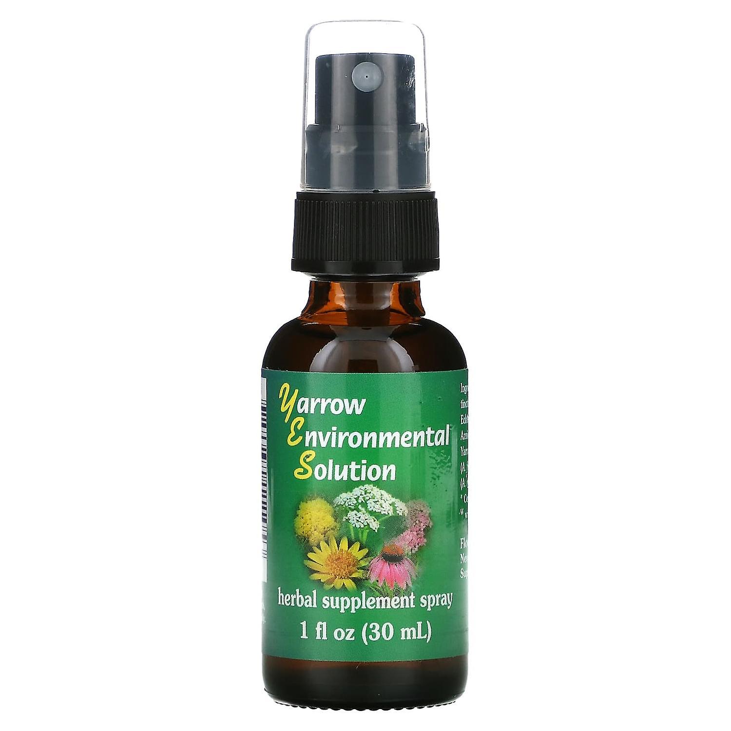 Flower Essence Services, Yarrow Environmental Solution Spray, 1 fl oz (30 ml)