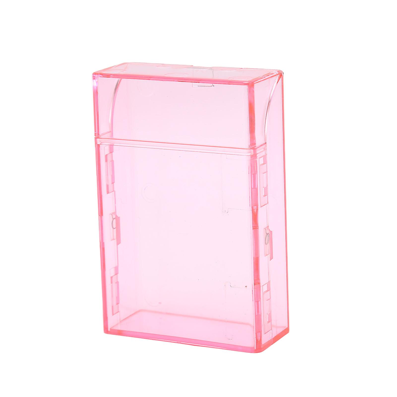 Clear Plastic Cigarette Case, Small Display Box with Automatic Pull Tab Opening, for Lipsticks, Lighters, Keys, Pink