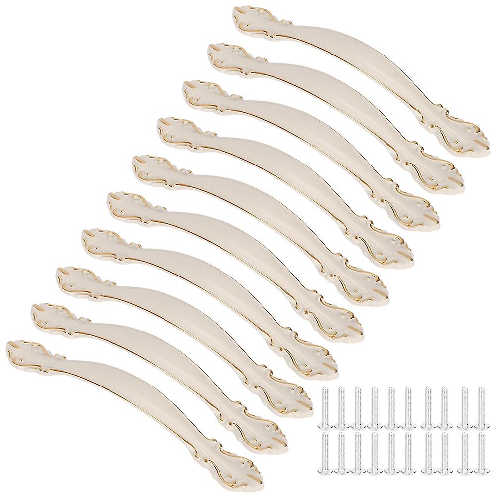10 Sets Ivory White Door Pull Handles: Universal Style for Office and Cabinet Drawers