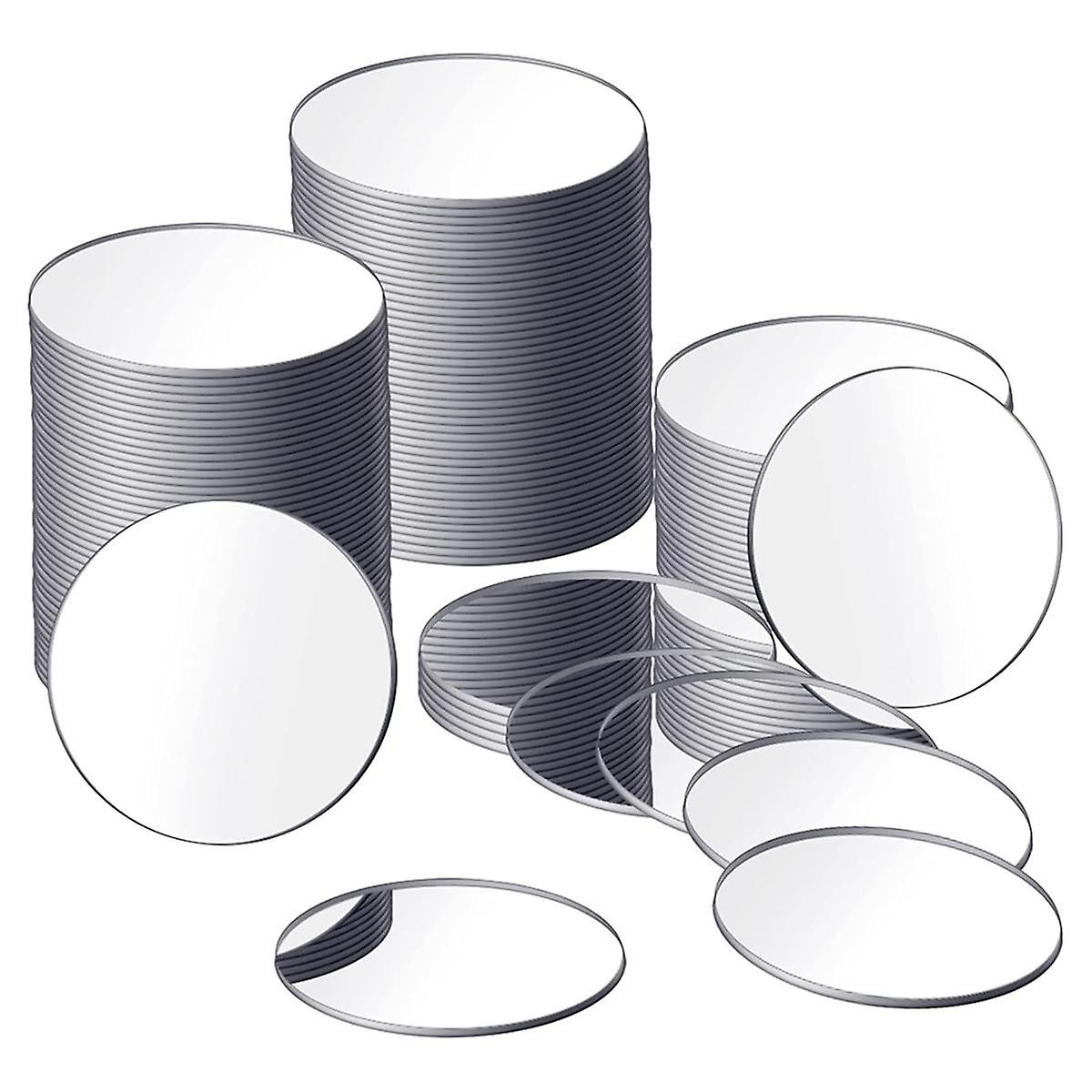 25 Pieces Acrylic Mini Size Round Mirror Adhesive Small Round Mirror Craft Mirror Tiles for Crafts