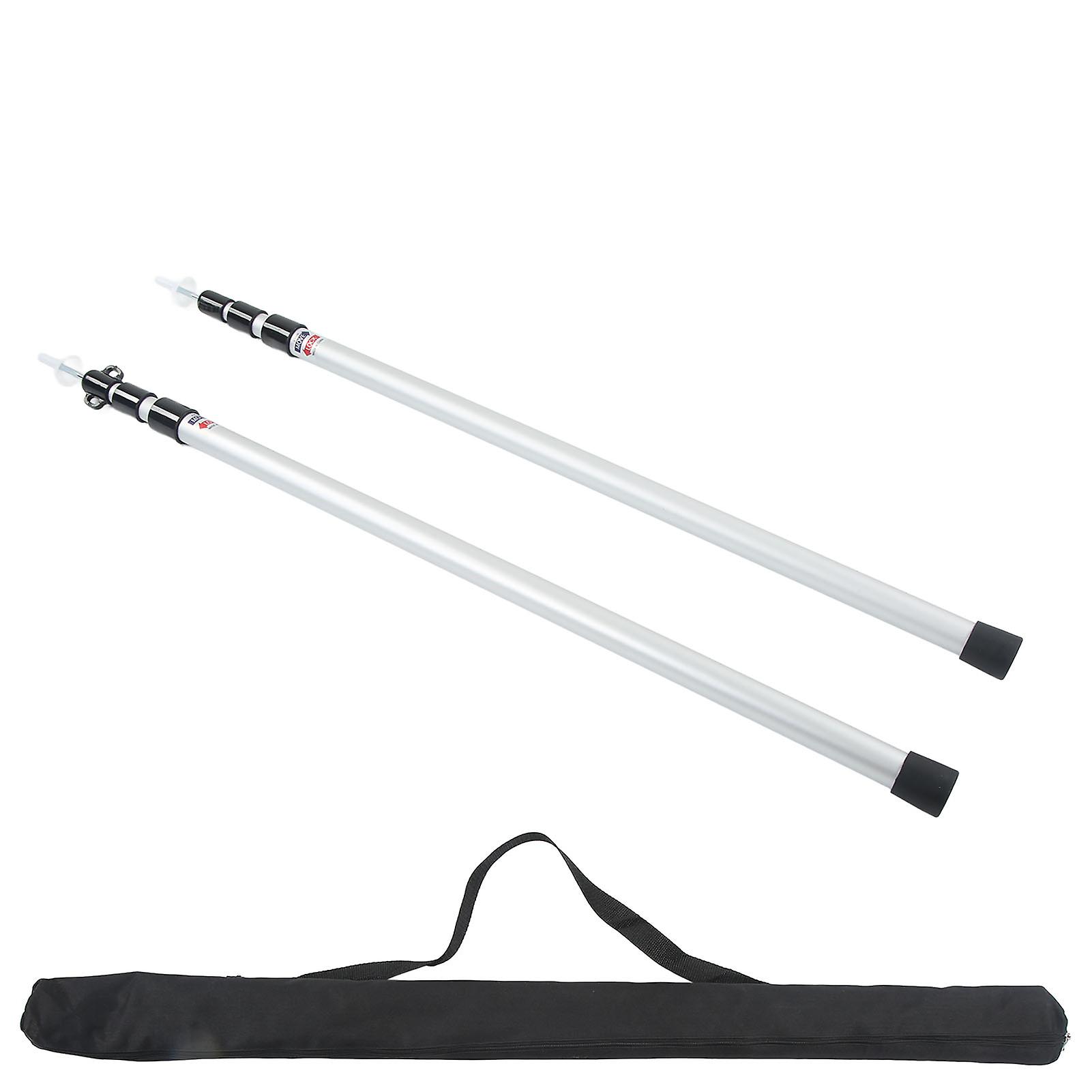 2pcs Camping Tent Poles Aluminum Alloy Adjustable 95 to 235cm Telescopic Canopy Supporting Rods with Storage Bag for Hiking Backpacking