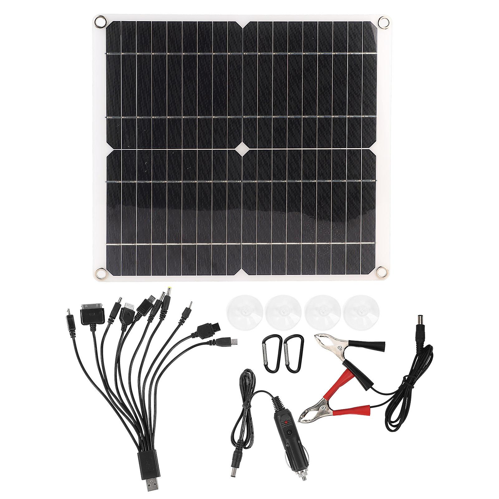 Solar Renewable Energy Solution, 20W 18V Monocrystalline Silicon Solar Panel Kit for Charging Devices, Featuring High Power Conversion Rate