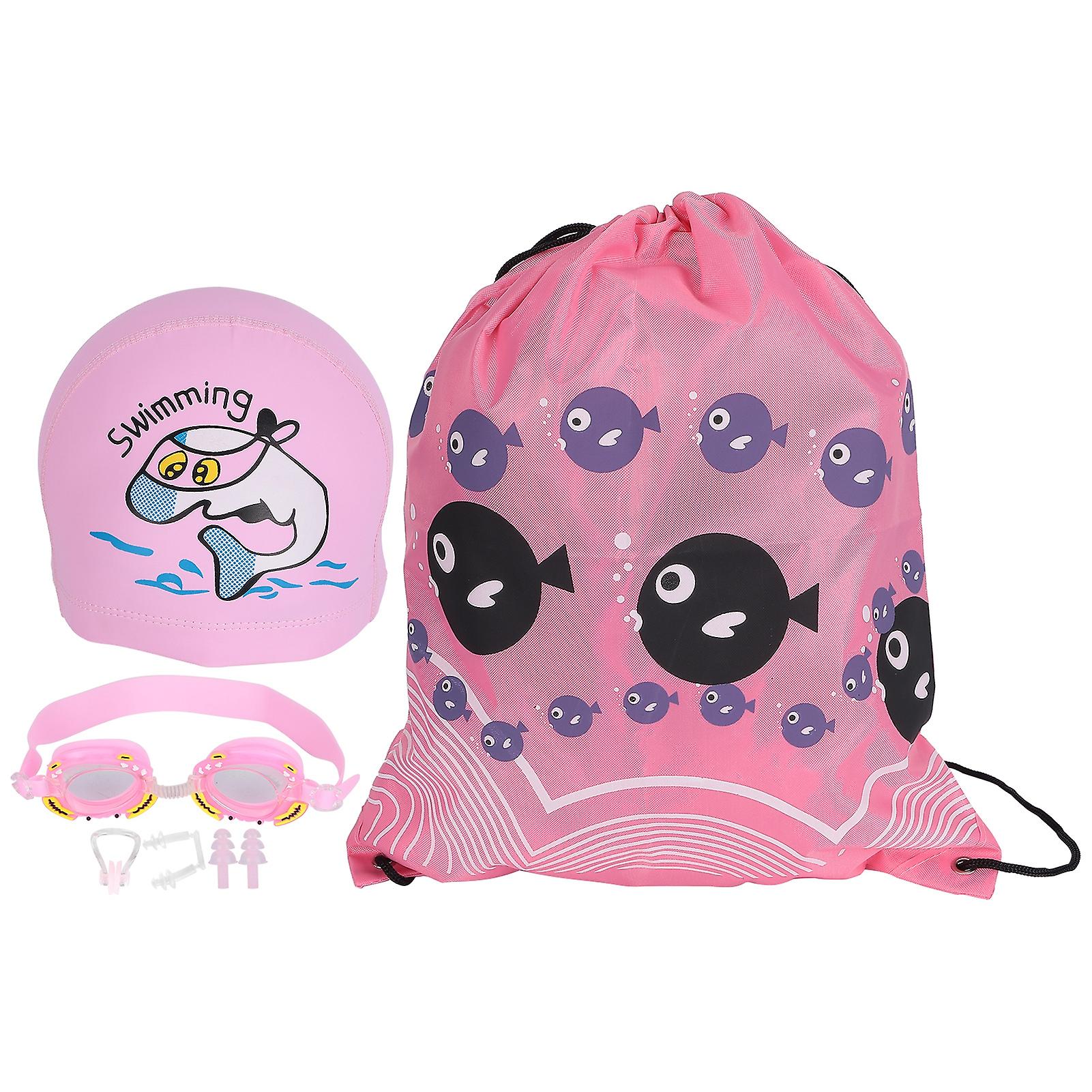 Kids Boys Girls Anti-Fog Swimming Goggles Cute Crab Pattern (Pink Crab)