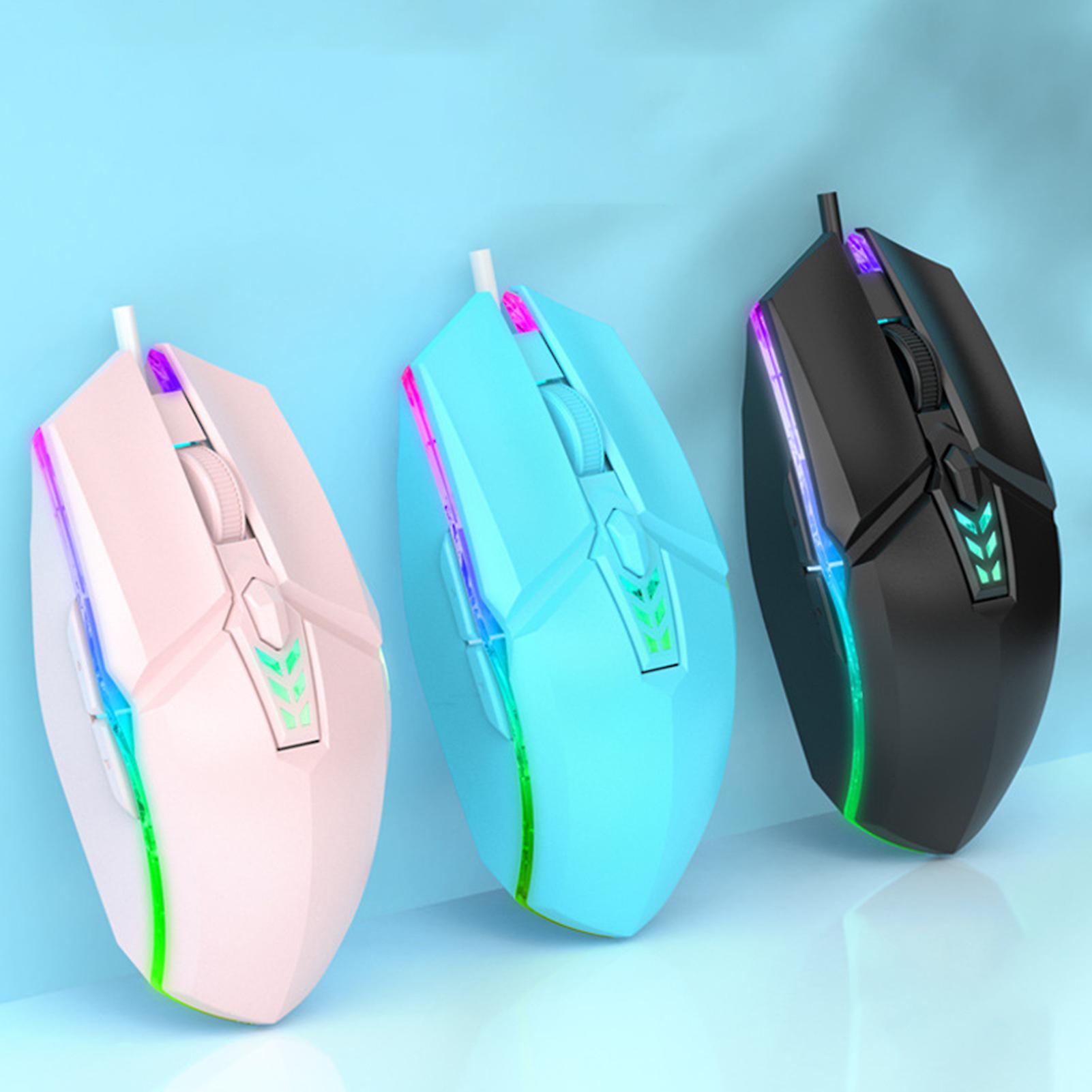 Wired Mouse Sensitive Mute Ergonomic Micro USB 1600DPI Desk Mouse for Office