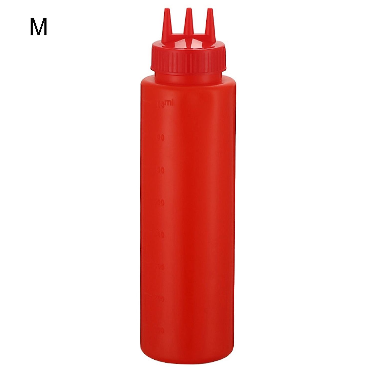 OuZhan Refillable Squeeze Bottle Food Grade 3 Hole Large Capacity Condiment Bottles for Kitchen