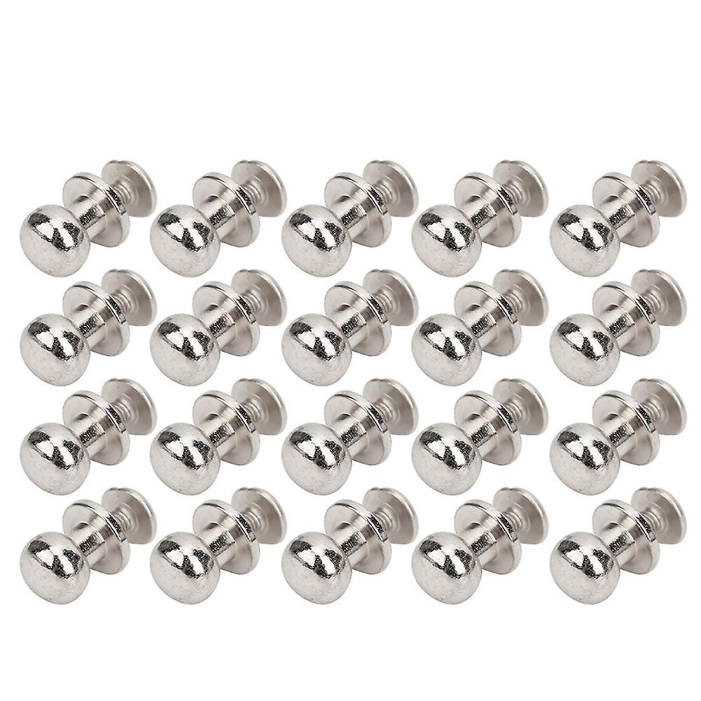 20PCS 9x8mm Copper Rivets Round Head Nails Screws Silver Set
