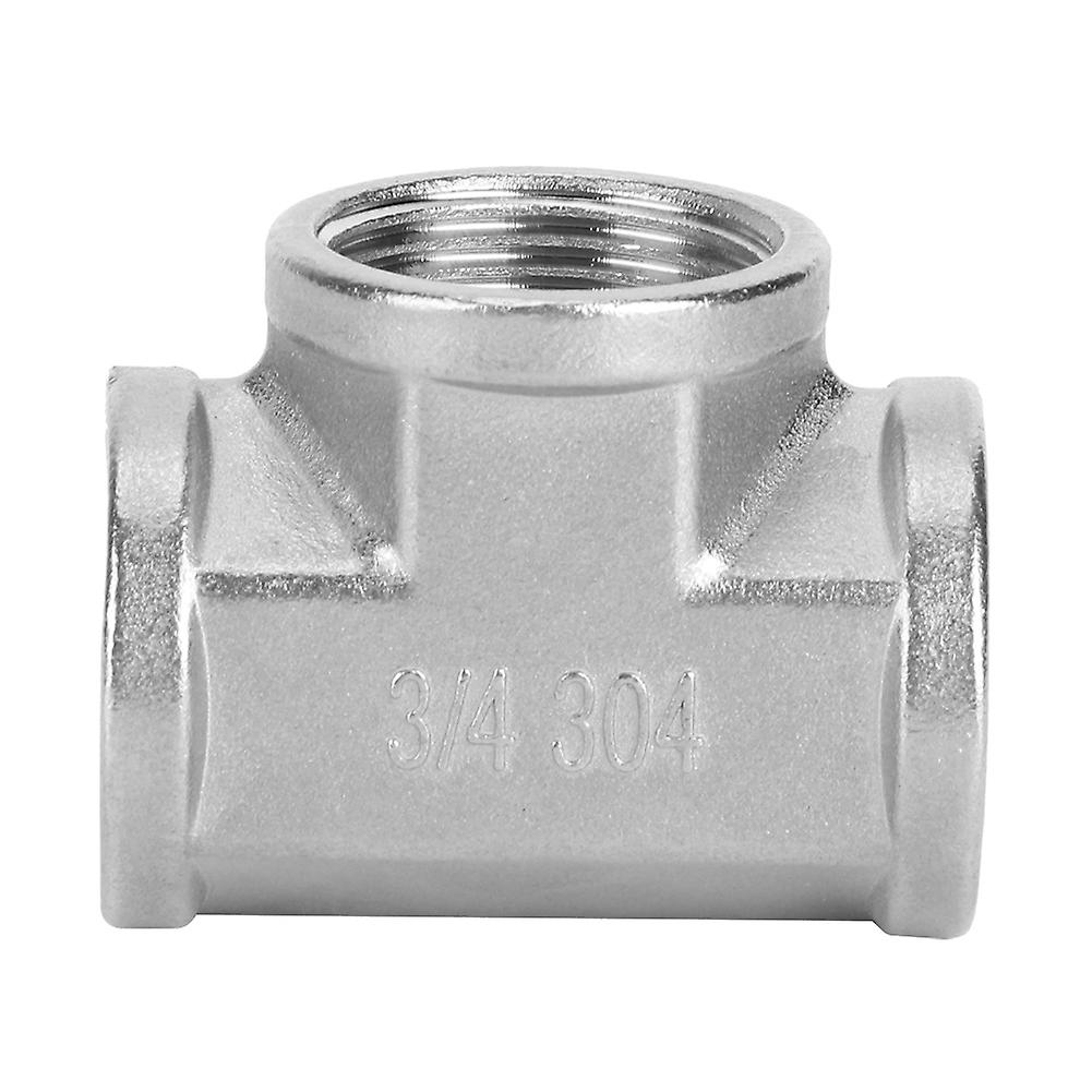 304 Stainless Steel Tee Threaded Fitting for Industrial Pipe Shelf Household Tool 3/4" x 3/4" x 3/4" Female Thread