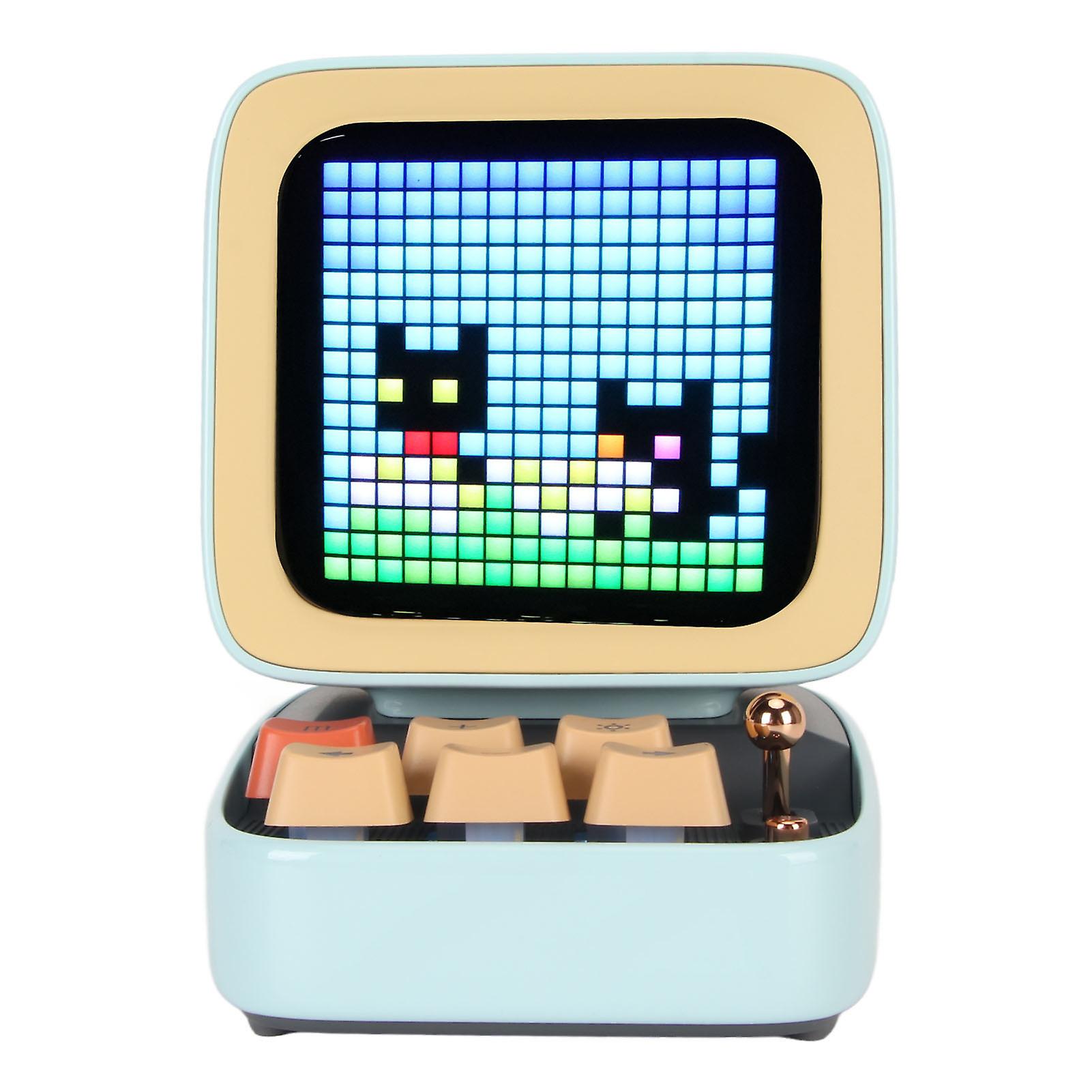 Retro Bluetooth Speaker RGB Keyboard Gaming Room Setup Retro Game Portable Speaker for Family Party Blue 