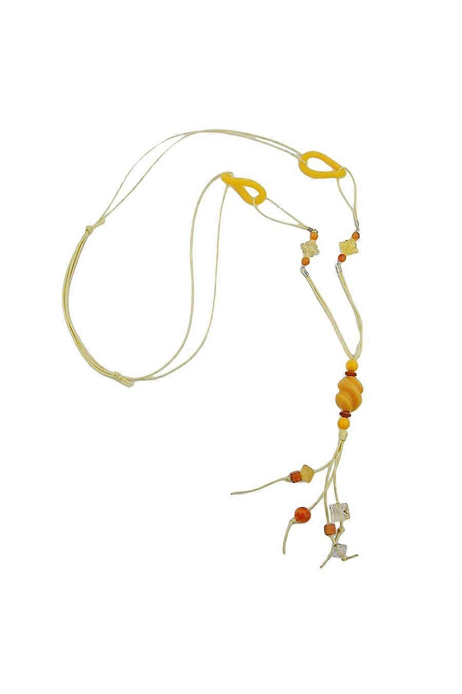 Necklace Yellow Beads 100cm - Gl02766