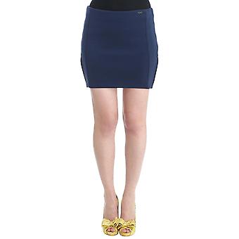Blue Nylon Mini Skirt