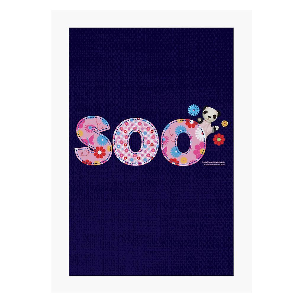 Sooty Soo Floral Text A4 Print