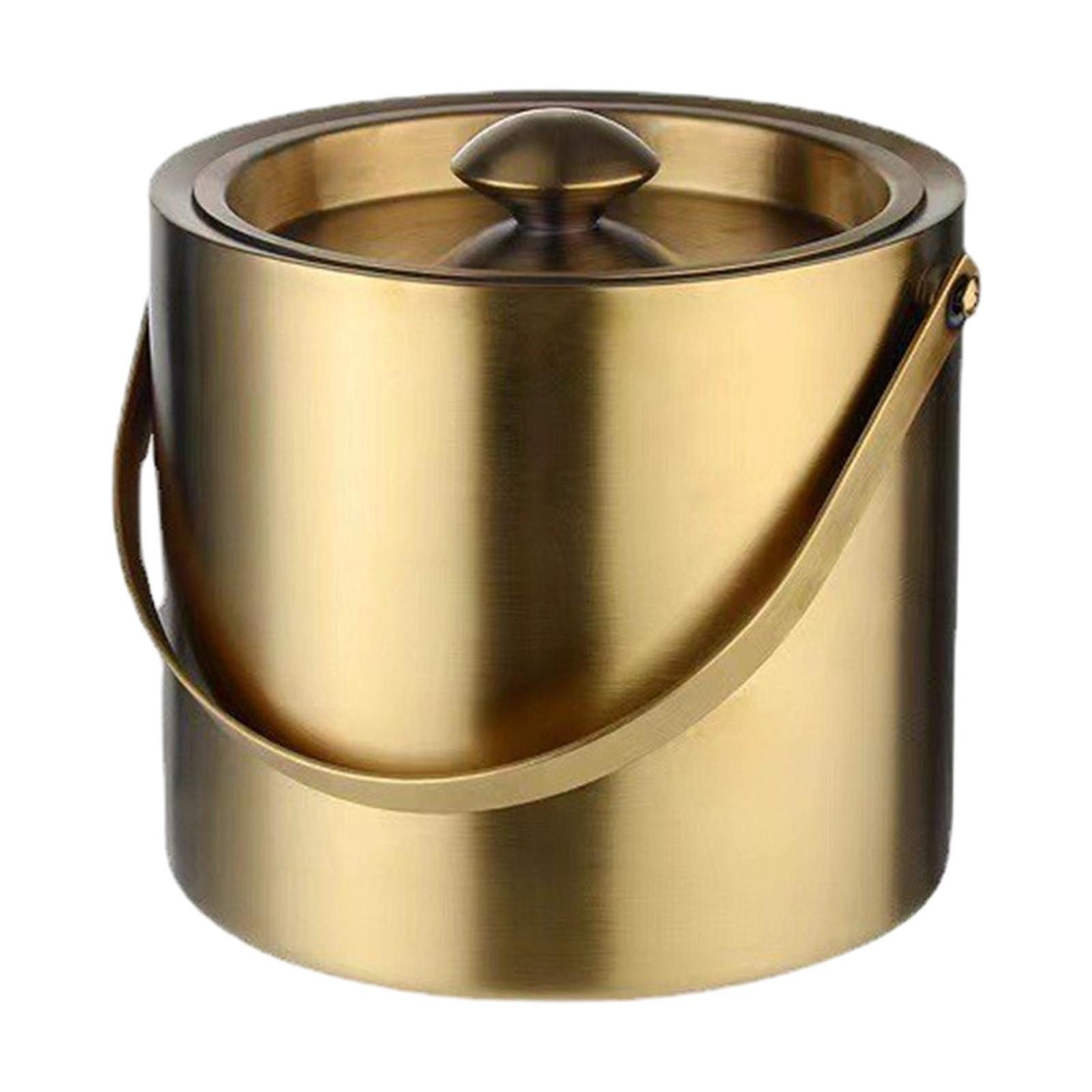 Ice Bucket with Handle Container Double Wall Multipurpose Wine Bucket Serving Bucket for BBQ Family Gatherings Parties Buffet
