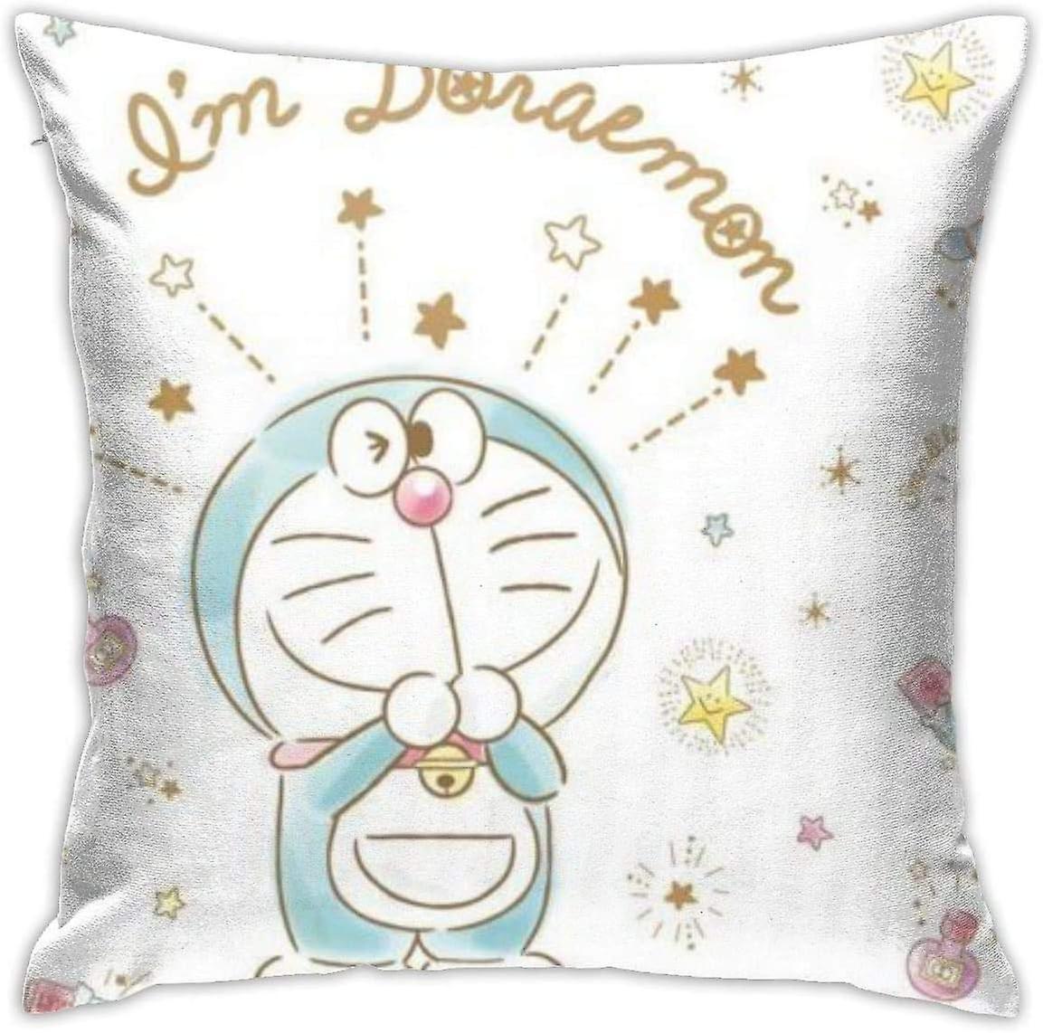 Soft Decorative Throw Pillow Cases Doraemon Square Pillowcase Comfy Cushion Cover Luxury Pillow Cover for Sofa Bed Chair Car Home Decor -cp3253