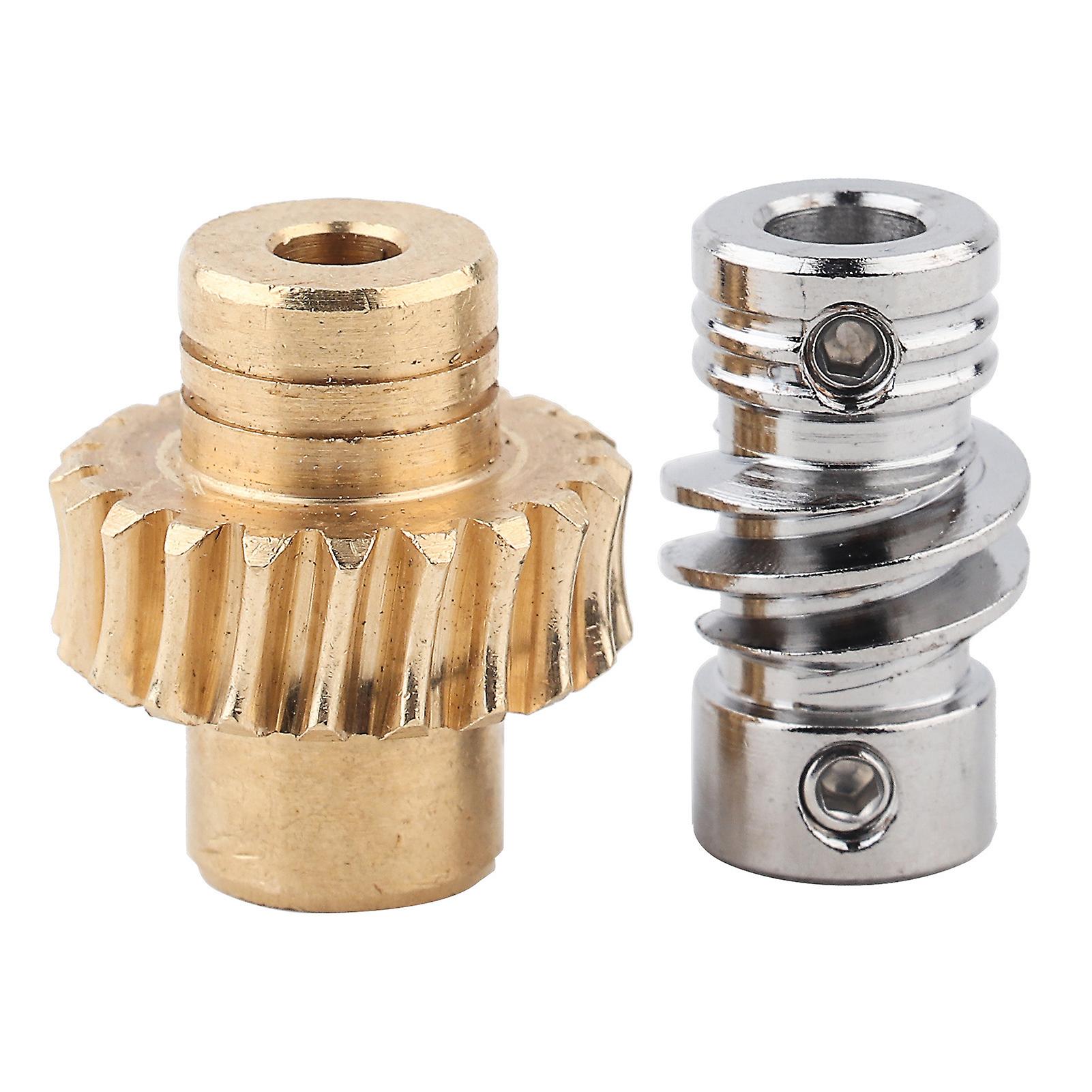 Qukaim Industrial Robot Parts Industrial Robot Omnidirectional Wheel, 10:1 Worm Wheel Bronze Worm Gear Metal Worm Set, Universal Wheel for