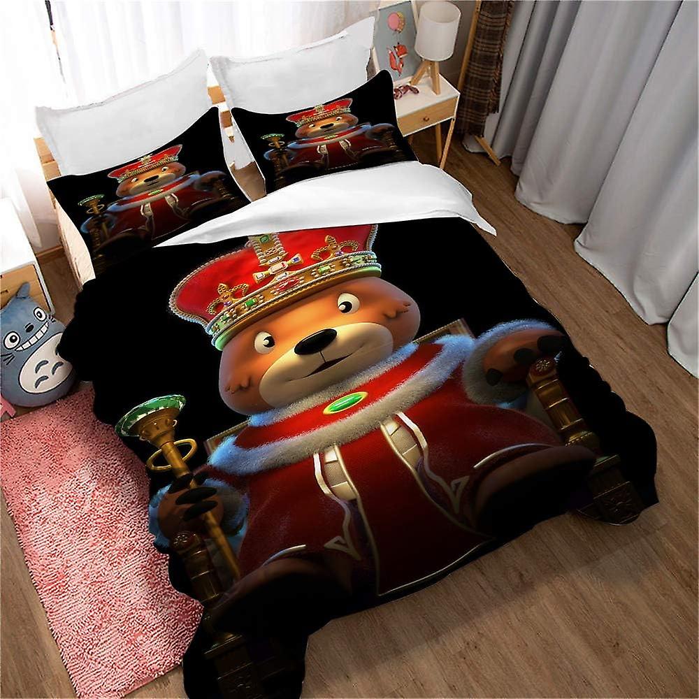 Pościel 135X200 z Mikrofibry 3 Sztuki - Komplet Poszwa na kołdrę ze zwierzętami Anime 3D, Miękkie puszyste poszwy na kołdrę z zamkiem błyskawicznym i 2 Poszewki na poduszki