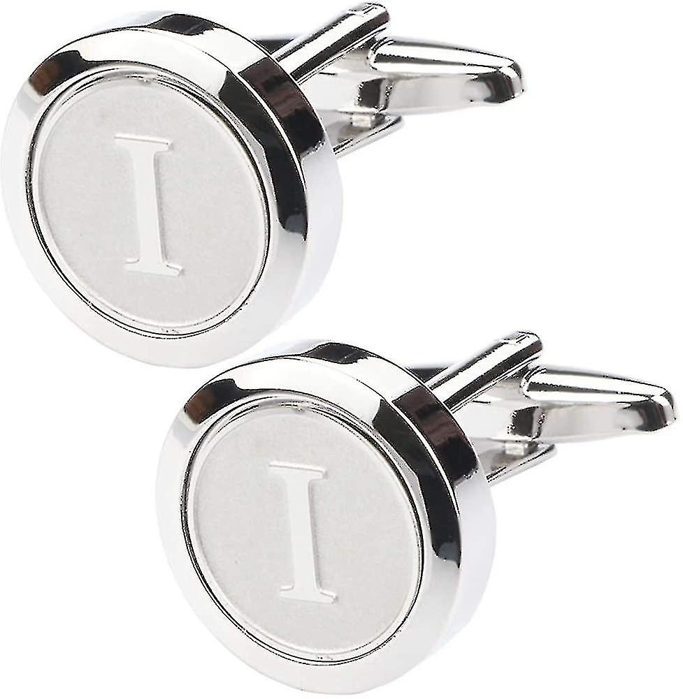 Mens Classic Stainless Steel Initial Cufflinks 26 Alphabet Initial