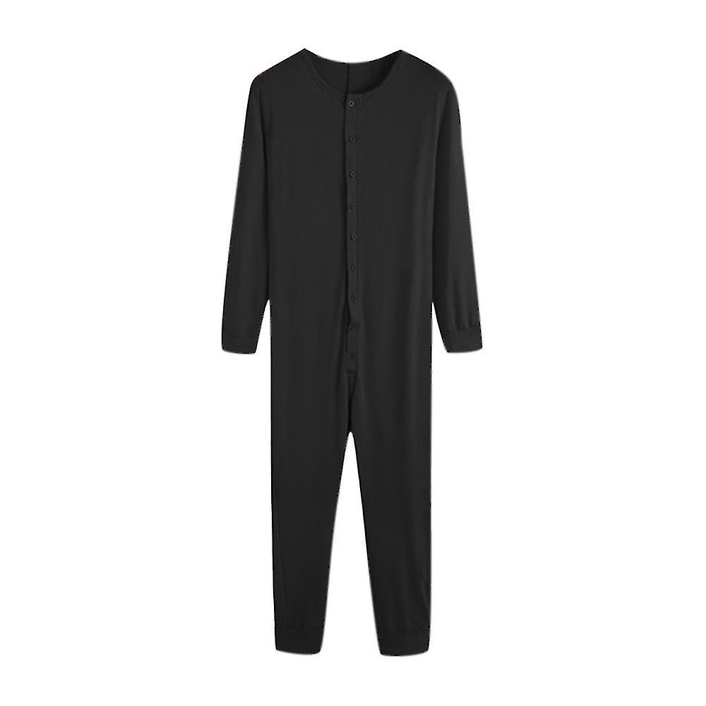Men's One Piece Long Johns Night Pajama