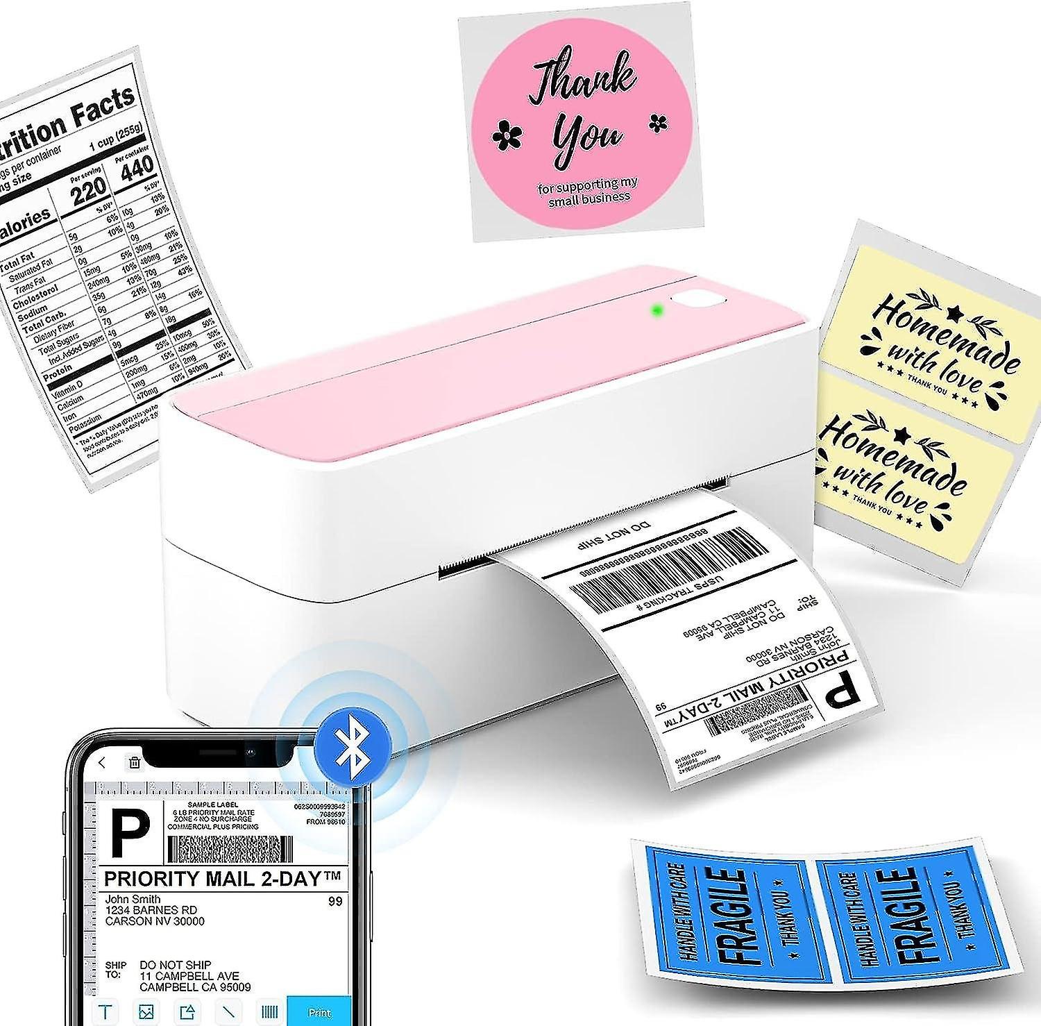 Bluetooth Thermal Printer - Shipping Label Printer, 4x6 Wireless Label Maker, High Speed 150mm/s Eti